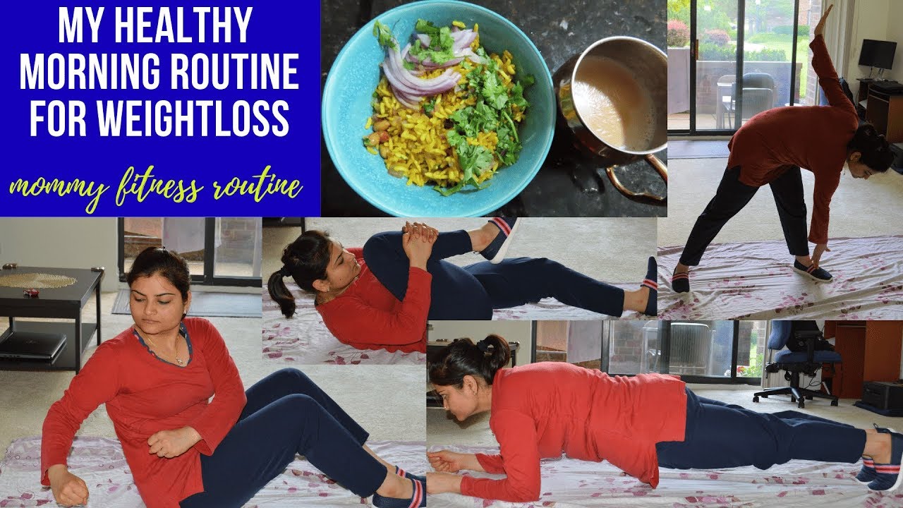 My Postpartum Weight-Loss Journey| Morning Exercise + Indian Breakfast Routine For Weight-Loss
